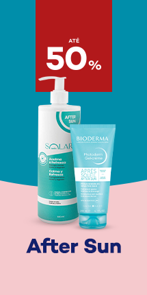 Produtos after sun com desconto até 50% sobre preço de Venda ao Público Recomendado.